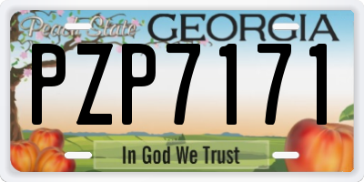 GA license plate PZP7171