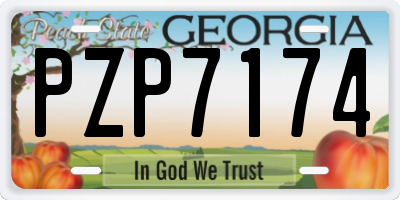 GA license plate PZP7174