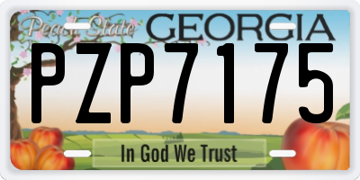 GA license plate PZP7175