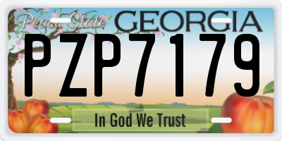 GA license plate PZP7179