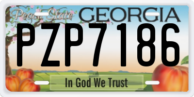 GA license plate PZP7186