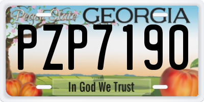 GA license plate PZP7190