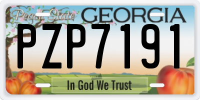 GA license plate PZP7191