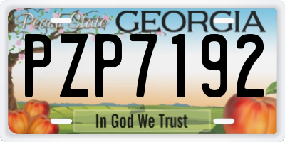 GA license plate PZP7192