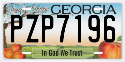 GA license plate PZP7196