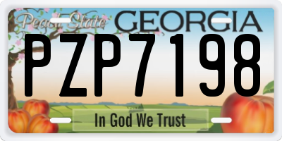 GA license plate PZP7198