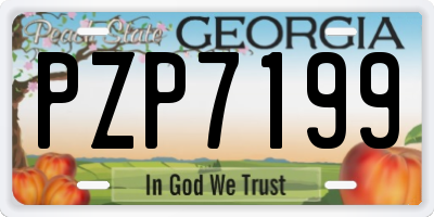 GA license plate PZP7199