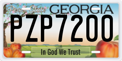 GA license plate PZP7200