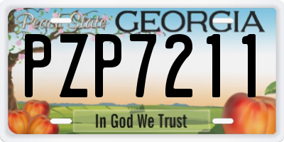 GA license plate PZP7211