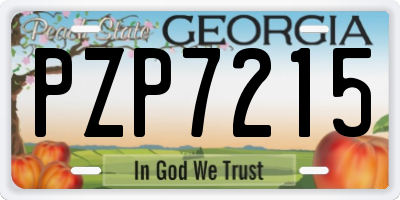 GA license plate PZP7215