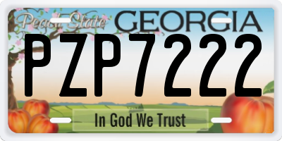 GA license plate PZP7222