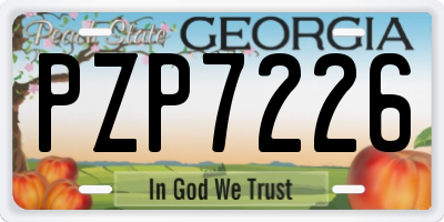 GA license plate PZP7226