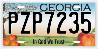GA license plate PZP7235