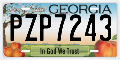 GA license plate PZP7243