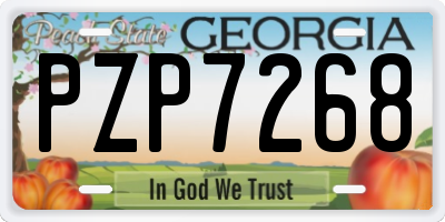 GA license plate PZP7268