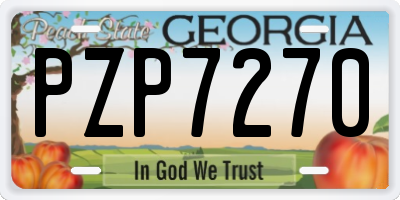 GA license plate PZP7270