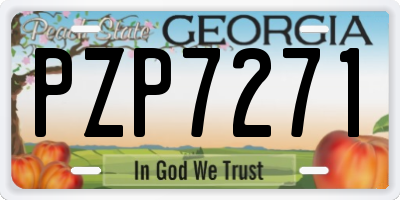 GA license plate PZP7271