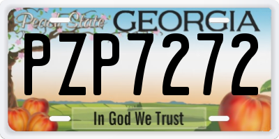 GA license plate PZP7272
