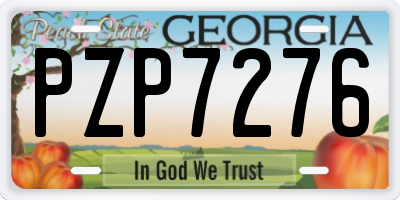 GA license plate PZP7276