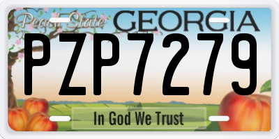 GA license plate PZP7279