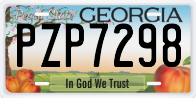 GA license plate PZP7298