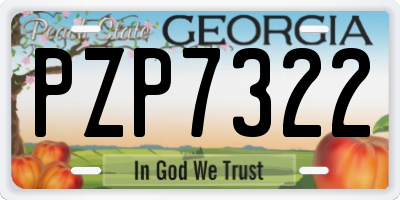 GA license plate PZP7322