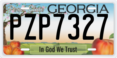 GA license plate PZP7327