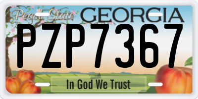 GA license plate PZP7367