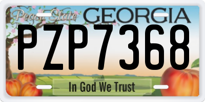 GA license plate PZP7368