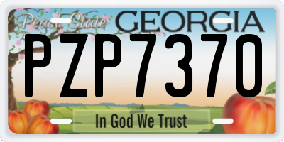GA license plate PZP7370