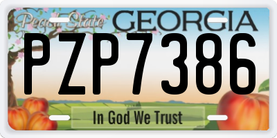 GA license plate PZP7386