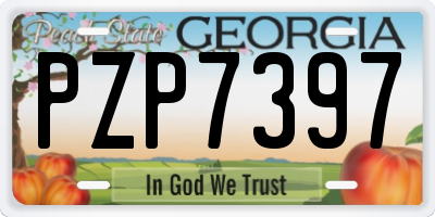 GA license plate PZP7397