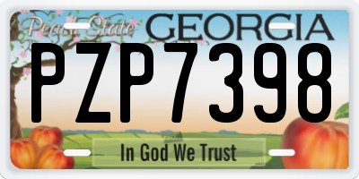 GA license plate PZP7398