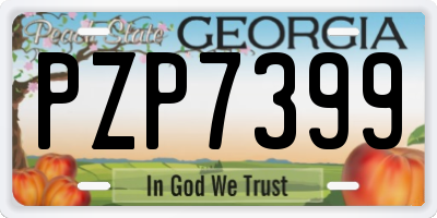 GA license plate PZP7399