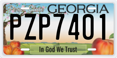 GA license plate PZP7401