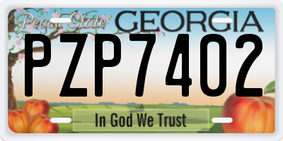 GA license plate PZP7402