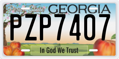 GA license plate PZP7407