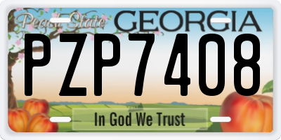 GA license plate PZP7408