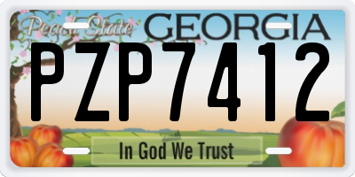 GA license plate PZP7412