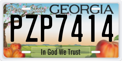 GA license plate PZP7414