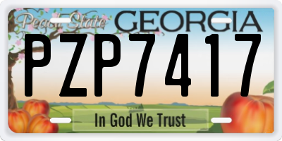 GA license plate PZP7417