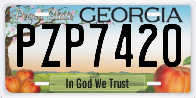 GA license plate PZP7420