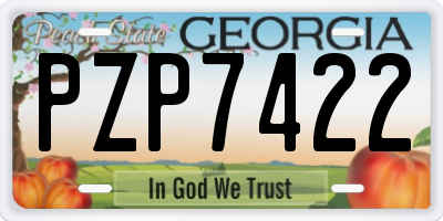 GA license plate PZP7422