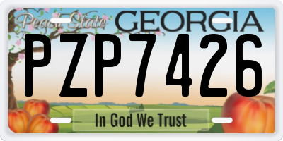 GA license plate PZP7426