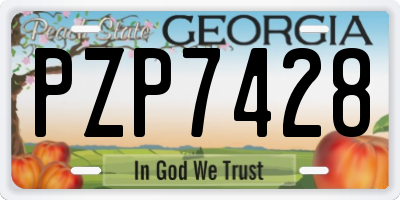 GA license plate PZP7428