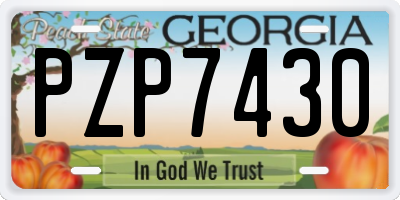 GA license plate PZP7430