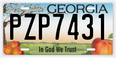 GA license plate PZP7431