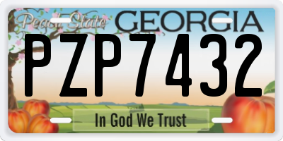 GA license plate PZP7432
