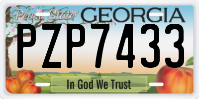 GA license plate PZP7433