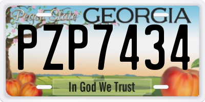 GA license plate PZP7434